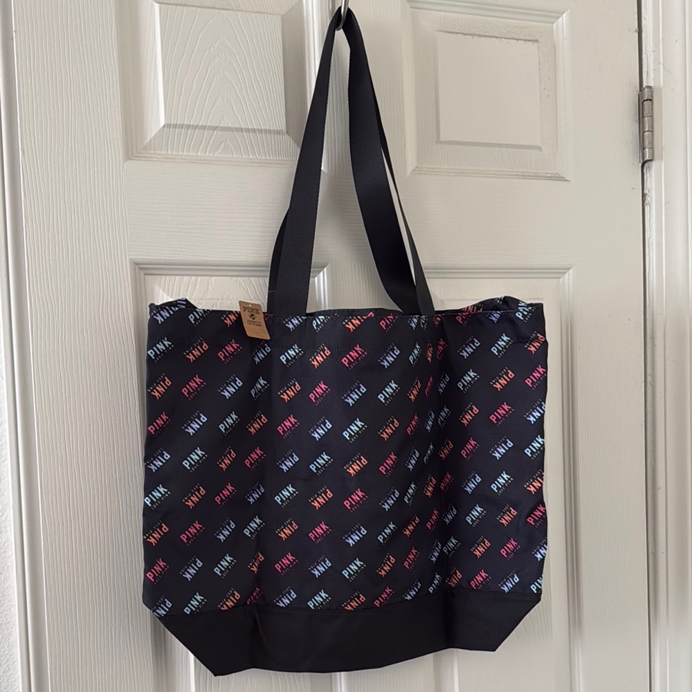 PINK Multicolor Logo Tote Bag